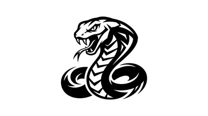 Fototapeta premium Stylized Cobra Snake Illustration Aggressive Pose 10.