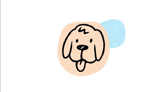 An animated hand-drawn cute Golden Retriever dog portrait. Perfect for dog breeds, canine pet services, veterinary clinics, pet training, and adoption centers. 
