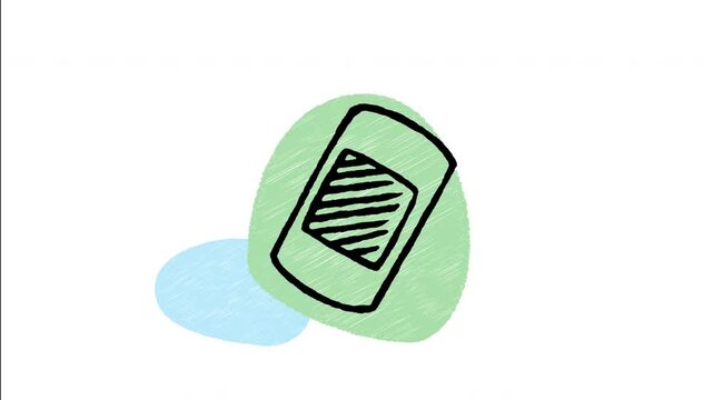 An animated hand-drawn fabric adhesive bandage plaster patch. Perfect for veterinary first aid, pet wound treatment, injury care, and medical supplies. 