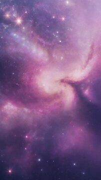 Enchanting Purple and Pink Nebula with Sparkling Stars Generative AI