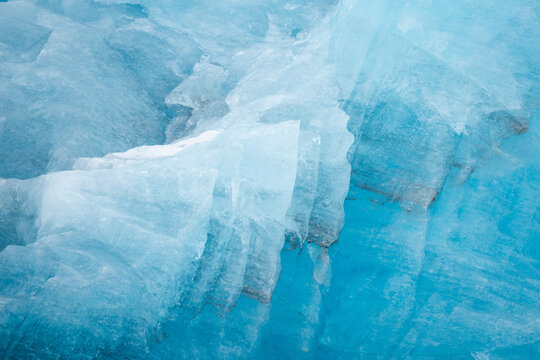 Blue ice on an iceberg at Monacobreen, Svalbard, Norway