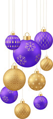 Obraz premium Purple Gold Ornaments 3D