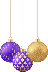 Obraz premium Shiny Patterned Christmas Ornaments
