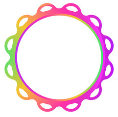 Fototapeta premium Colorful Rainbow Gradient Circular Frame with Decorative Loop Border