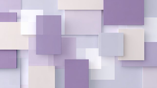 Abstract geometric overlapping rectangles, purple translucent shapes, modern minimalist graphic backdrop for layout design