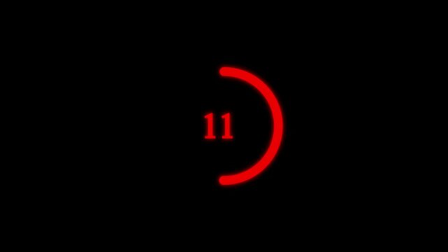 Abstract 20 Seconds countdown timer. Circle Countdown Timer from 20 to 0 seconds, Round Countdown Timer Interface Animation on Dark Background.Motion graphics of countdown system.4k