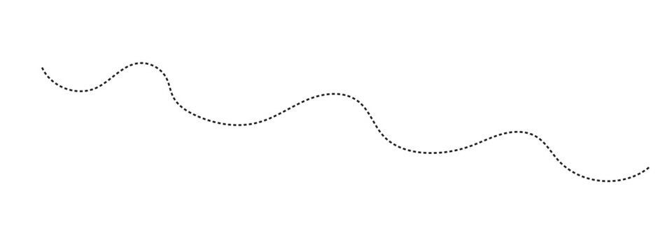 Wavy dotted line path curve stroke vector graphic element