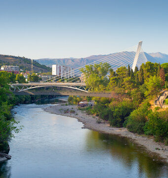 Moraca River bridges Podgorica, Montenegro