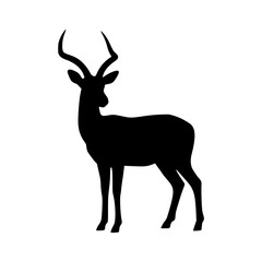 Fototapeta premium Standing antelope silhouette animal illustration