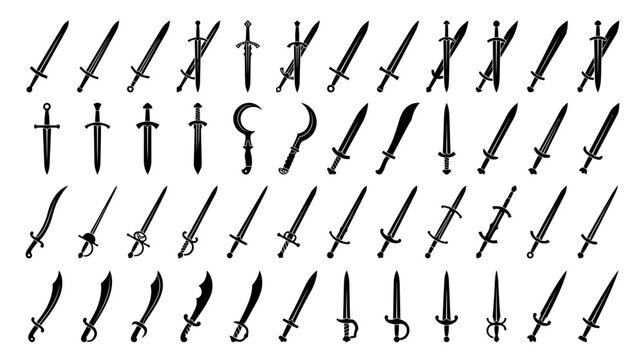Collection of Diverse Sword Silhouettes
