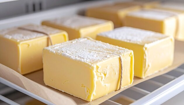 Individually Wrapped Frozen Mozzarella Cheese Blocks with Frost
