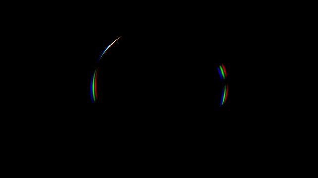 Distorted and glitchy geometric shapes fade in and out animation in circular shape