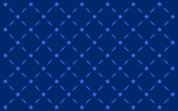 Repeating blue stars forming metal grid pattern graphic background, simple geometric minimalist design. Suitable for backgrounds, posters, packaging, and digital designs.