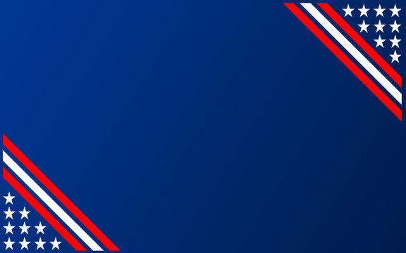 American patriotic design with red-white stripes on the corner, and blue background for copy space. perfect for independence day celebrations and USA themed projects.