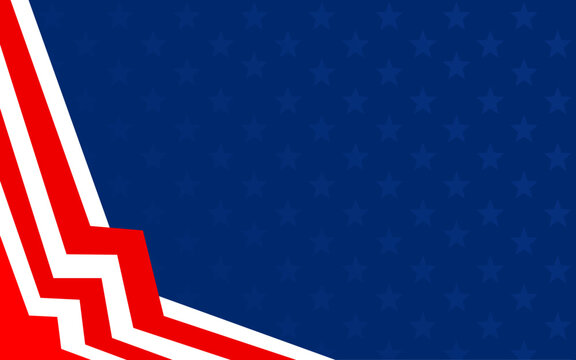 American themed background with blue stars and patriotic red and white chevrons. Ideal for fourth of july designs and patriotic projects.