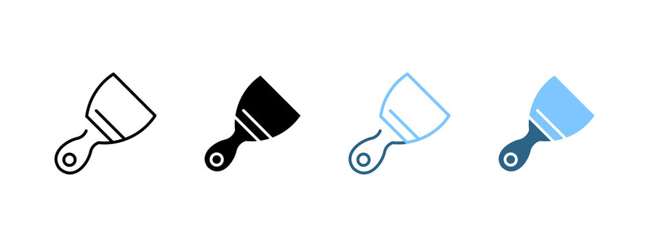 Putty Knife Scraper icon set multi style