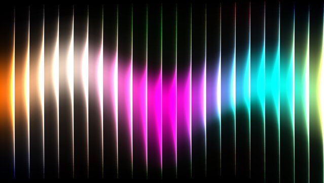 Soft colorful and gradient color with line that looks like wave on black background, futuristic spectrum wave background