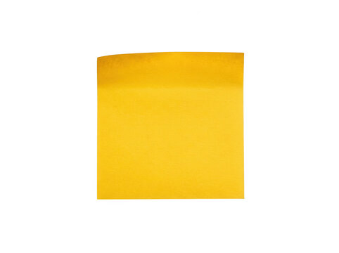 Bright yellow square sticky note isolated on transparent background for creative business communication and reminders