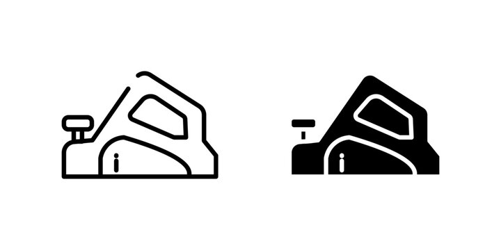 Electric Hand Planer icon set multi style