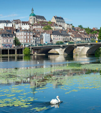 Joigny town France Burgundy river