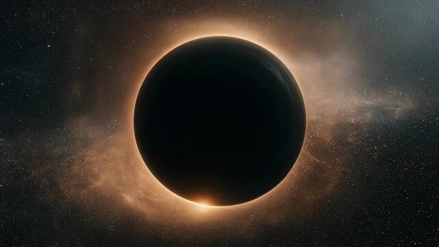 Black Hole Eclipse with Warm Glowing Corona 4K