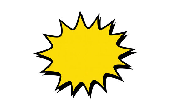 Yellow comic burst with black outline