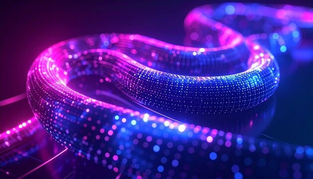 Neon Light Snake Shape in Pink and Blue