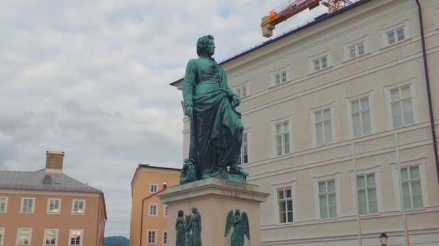 Mozart Monument in Salzburg, Austria