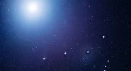 Fototapeta premium Bright celestial light illuminates a starry deep space night sky