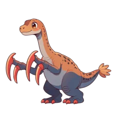 Cute Therizinosaurus cartoon dinosaur, chibi kawaii kids nursery PNG © 泽昊 魏