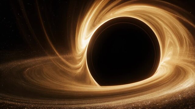 Golden Gas Orbiting Supermassive Black Hole 4K