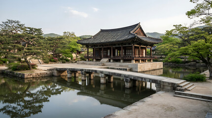Naklejka premium 조선시대 남원 광한루와 전통 정원