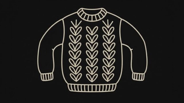 Cozy Knitted Sweater Animated Vector Icon with Soft Fabric Motion