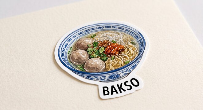 Meatball, Bakso Food Illustration