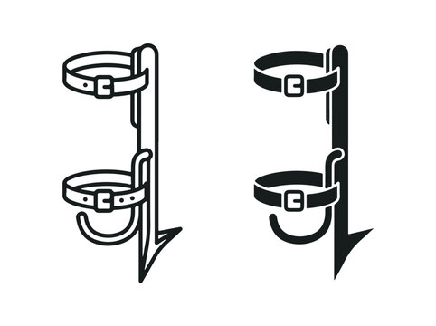 Tree and Pole Climbing Spurs Vector Icon Set