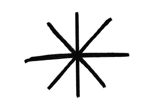 black starburst asterisk symbol