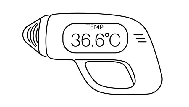 Digital thermometer displaying temperature white background.