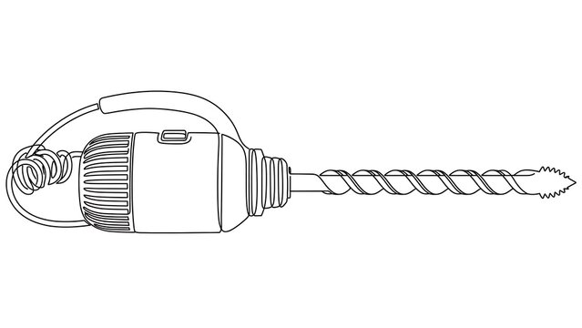 Electric drill illustration on white background.