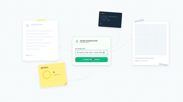 Secure API Authentication & Data Connection &ndash; Scrapbook Style Motion Graphic
