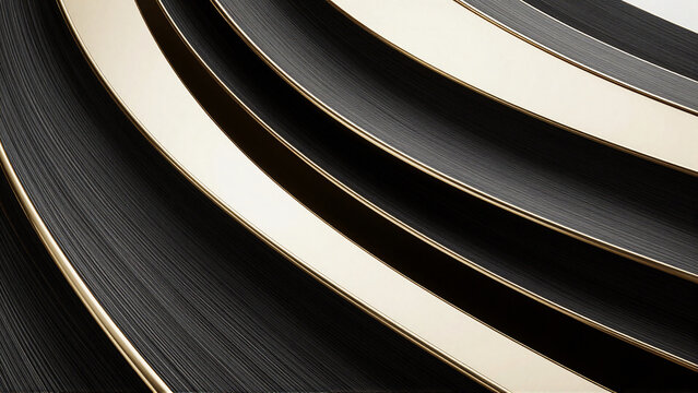 Elegant Minimalist Wave Pattern in Gold and Black