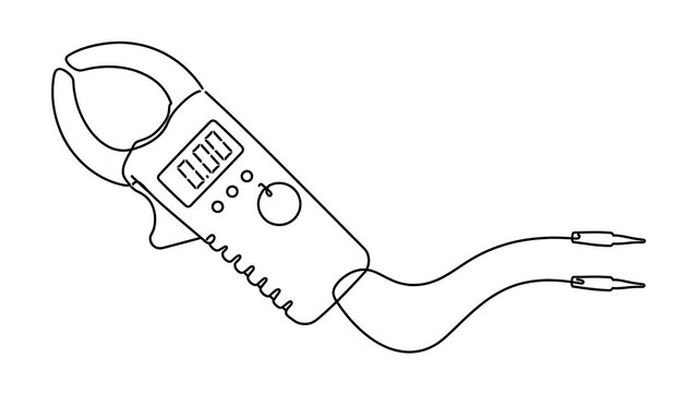 Digital clamp meter tool on white background.