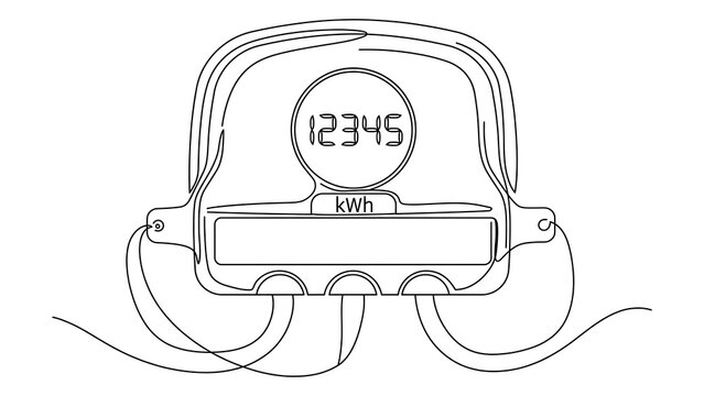 Electricity meter illustration on white background.