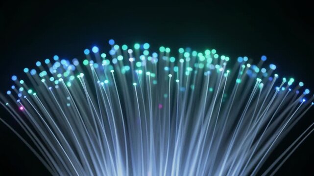 光ファイバーを高速で駆け抜ける発光パルス