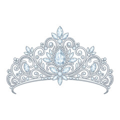 Elegant Diamond Tiara Isolated on White Background © Djiwa