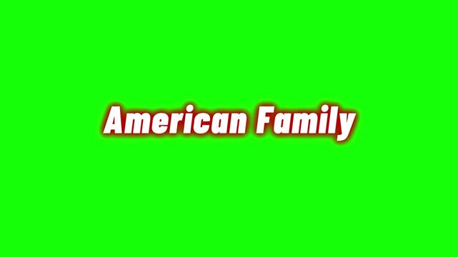 American Family text is displayed prominently on a vibrant bright green chroma key background screen.
