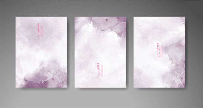 Set of colorful abstract cards with vibrant watercolor effects for postcards, greeting designs, invitations, and creative paper projects.