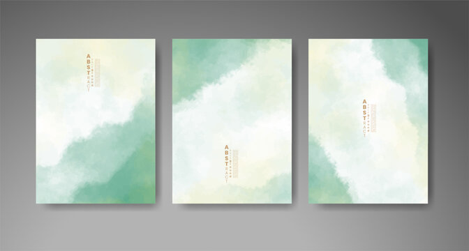 Set of colorful abstract cards with vibrant watercolor effects for postcards, greeting designs, invitations, and creative paper projects.