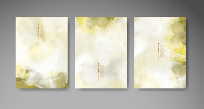 Set of colorful abstract cards with vibrant watercolor effects for postcards, greeting designs, invitations, and creative paper projects.