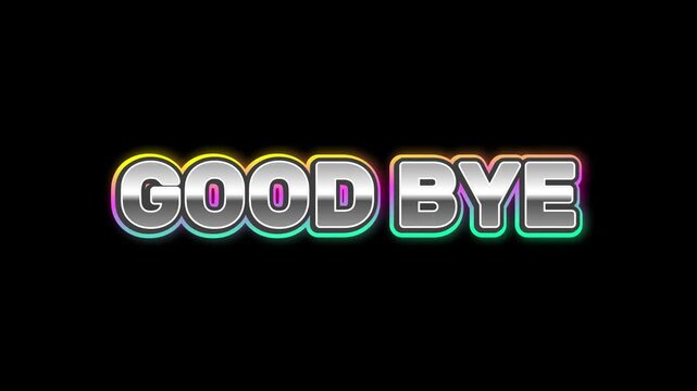 Glossy, Metallic 3D Text That Says GOOD BYE In A Dark Background With Reflections