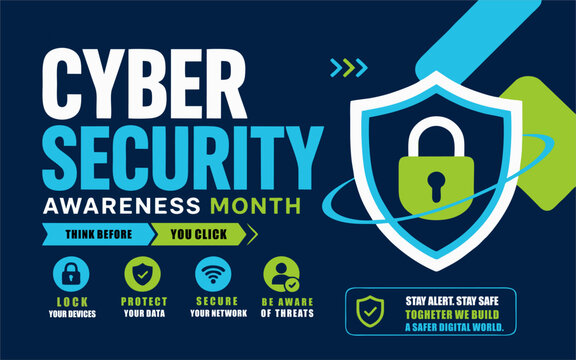 Cyber Security Awareness Month Digital Protection Poster
